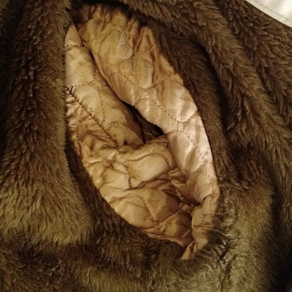 Montgomery Ward women's jacket zip up faux fur sherpa lined brown size Medium - Picture 11 of 16